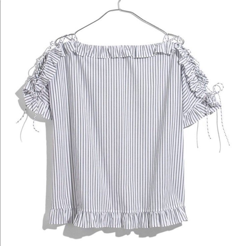Madewell Ruffle Lace Up Top